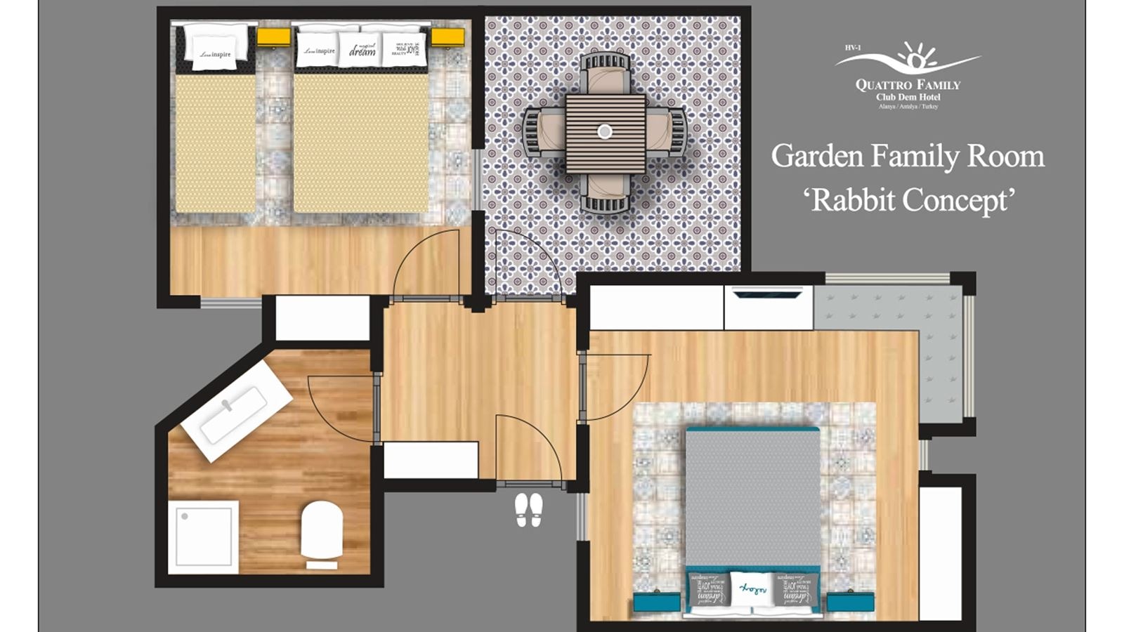 rooms-garden-family-robbits-concept
