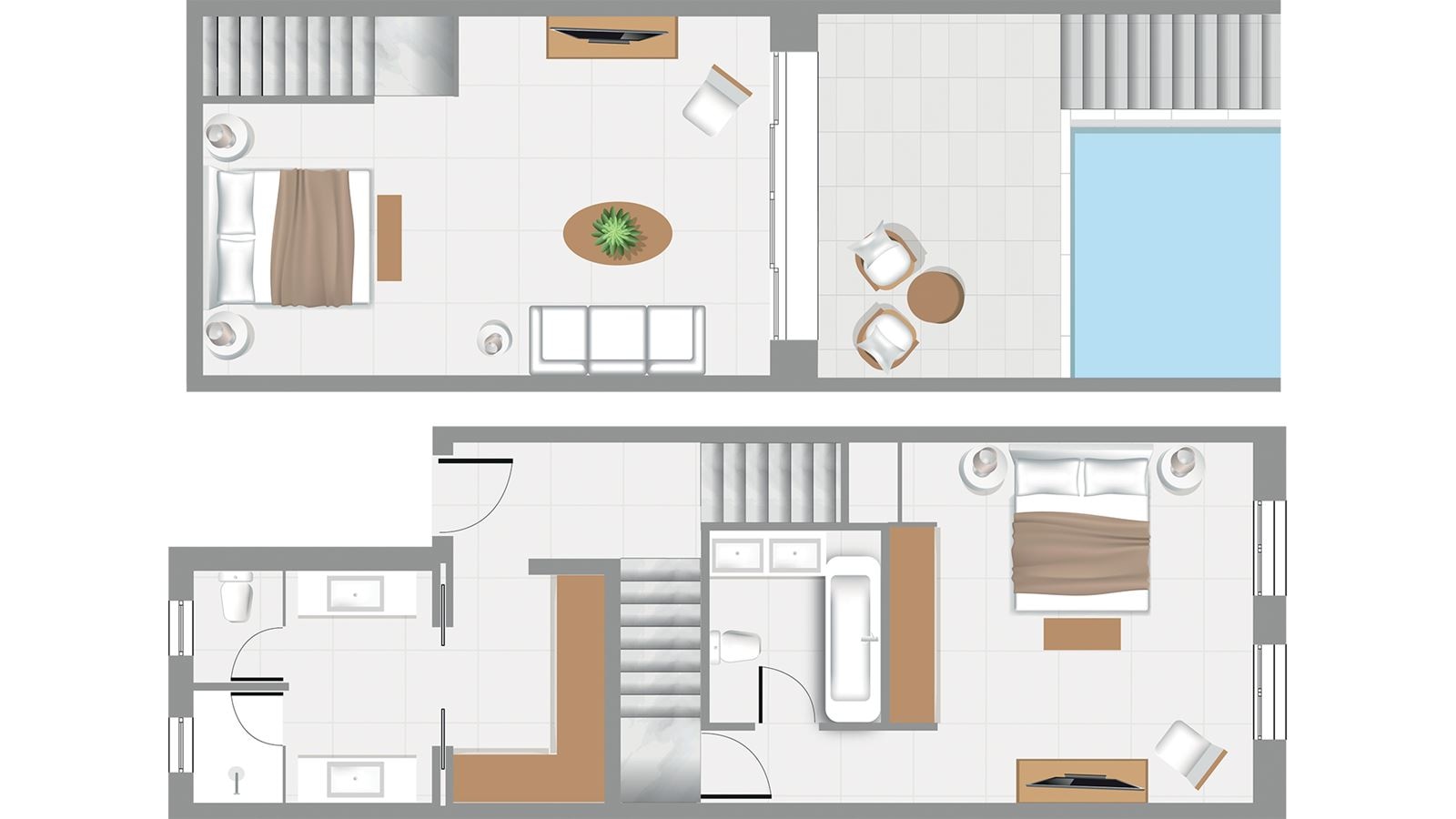 rooms-2bedroom-roc-villa-private-pool-waterfront-sea-deck